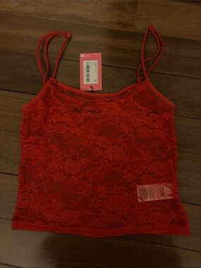 NWT Edikted Red Lace Cami Tank Top - Women